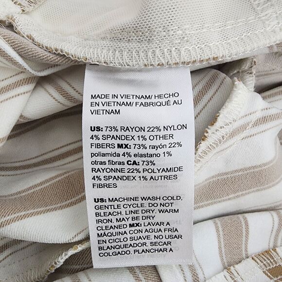 Chico's So Slimming Ankle Pant Size 00R US 2 White Neutral Brigitte Shine Stripe - Picture 8 of 9